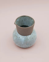 Gray jug with rustic glaze 