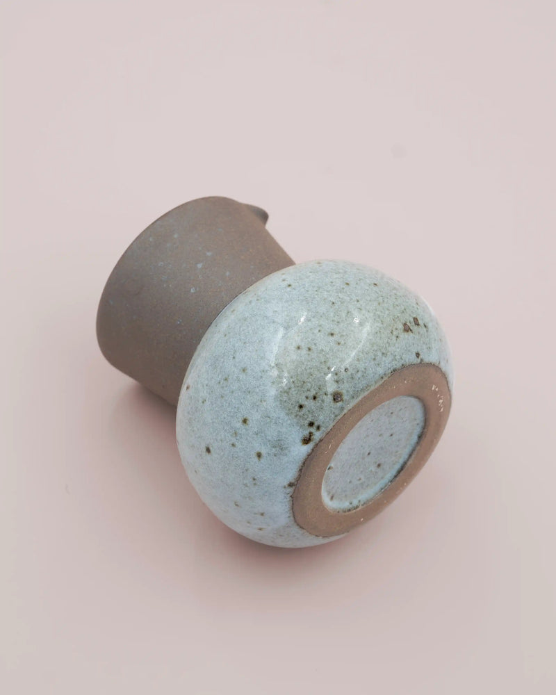 Gray jug with rustic glaze 