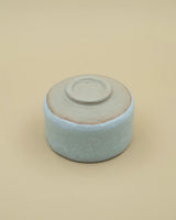 Matcha bowl with light gray glaze