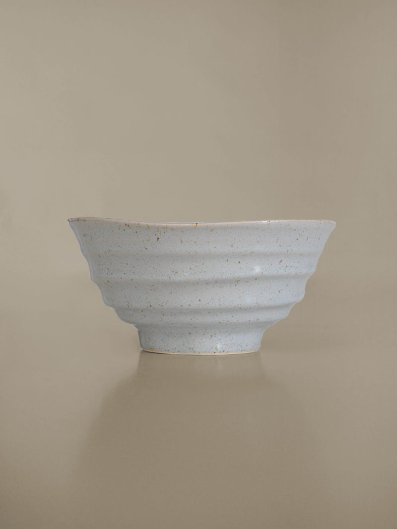 Gray asymmetrical ramen bowl
