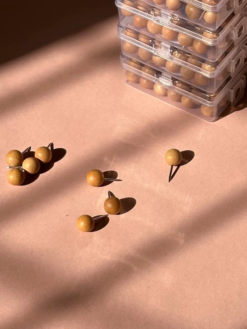Wooden button pins