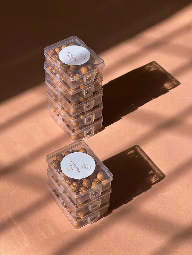 Wooden button pins