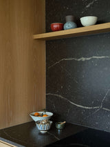 Hand-painted red-striped bowl