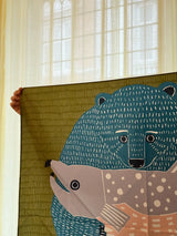 Furoshiki 'Kuma to Sake' - 100x100