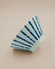 Blue-striped ramen bowl with tall base