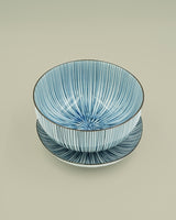 Small plate with blue stripes