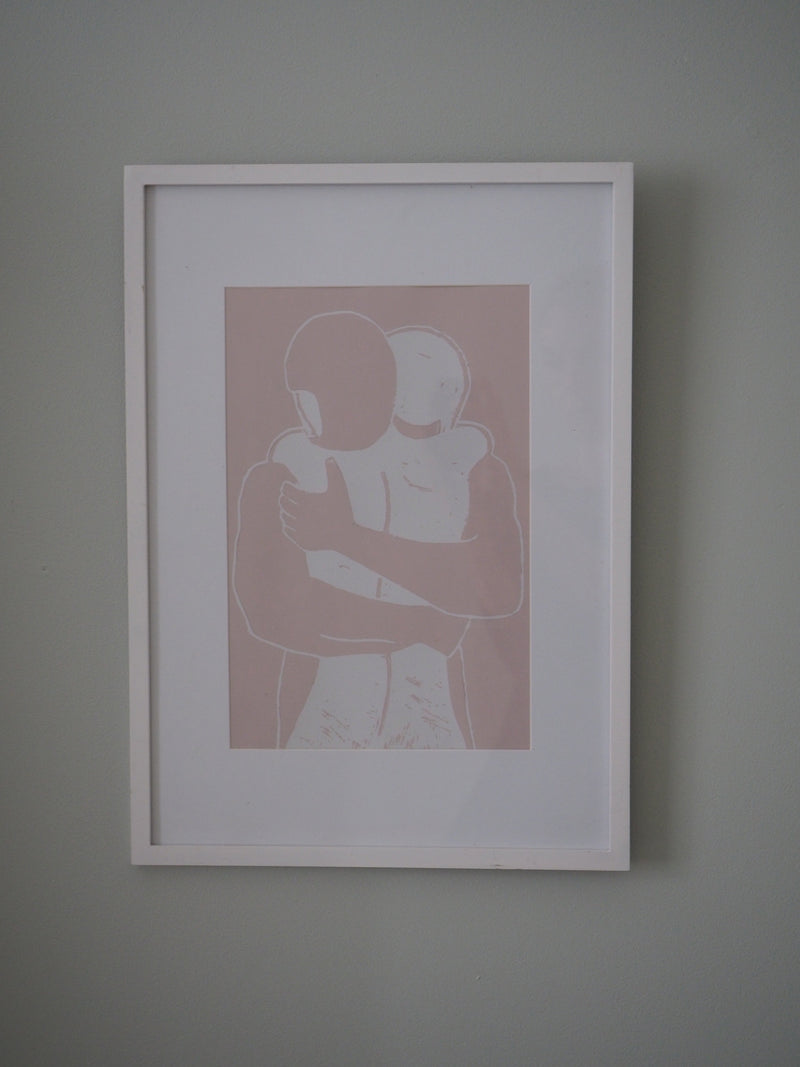 The Hug (linoleum print)