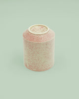 Pink mug with glaze splash
