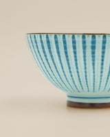 Bowl with light blue, elegant stripes