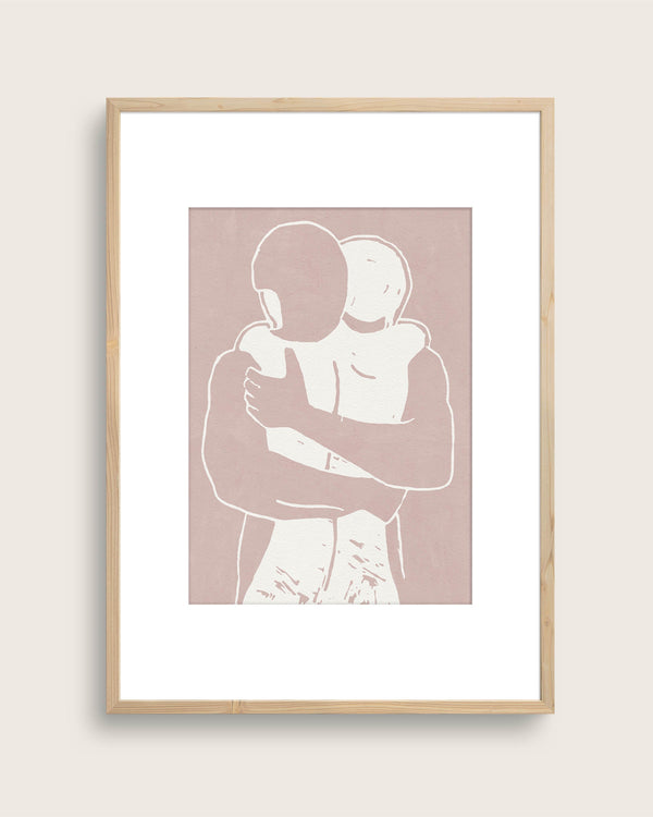 The Hug (linoleum print)