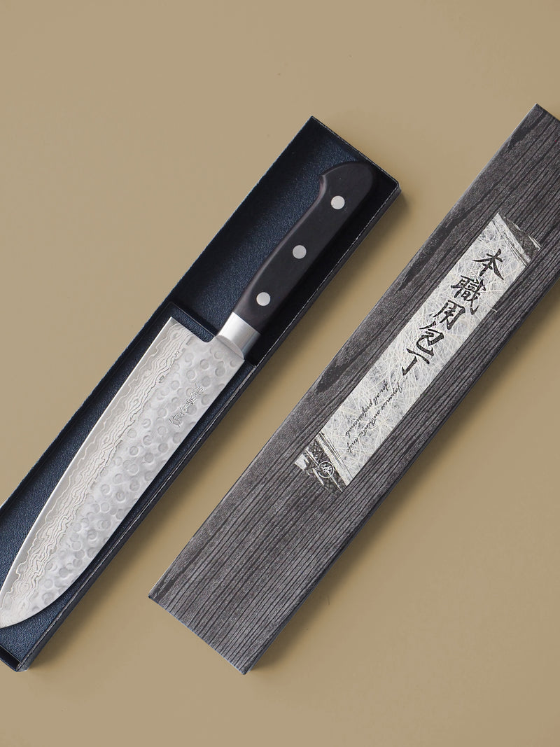 Santoku kniv | 18 cm | Sort