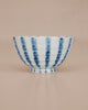 Rice bowl with wide hand painted stripes