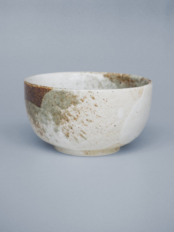 Sand colored matcha bowl