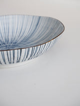 Blue striped deep plate/small dish