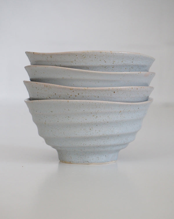Gray asymmetrical ramen bowl
