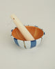 Striped mortar with pestle