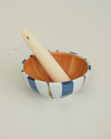 Striped mortar with pestle