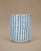 Blue striped mug without handle