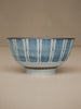 Blue and white striped ramen bowl